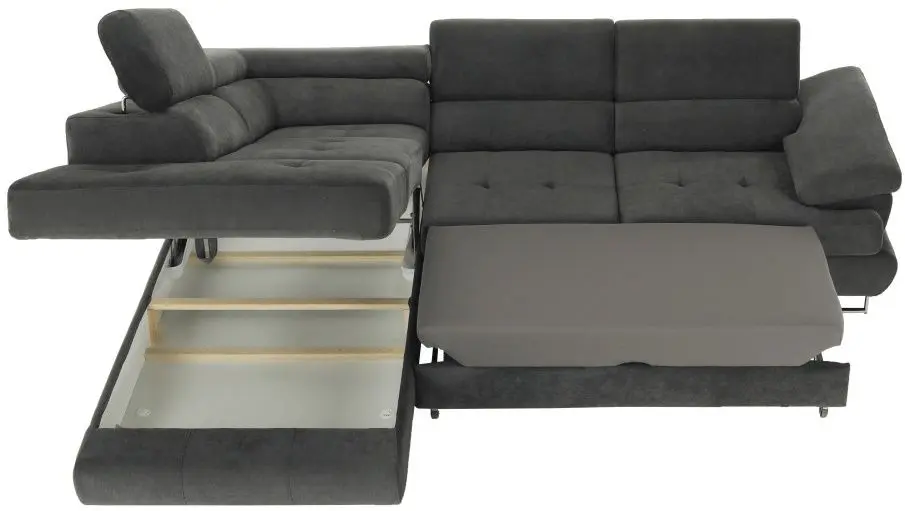 Canapea de colt extensibila Tempo Kondela Buton R Soro 97 Left (Gray)