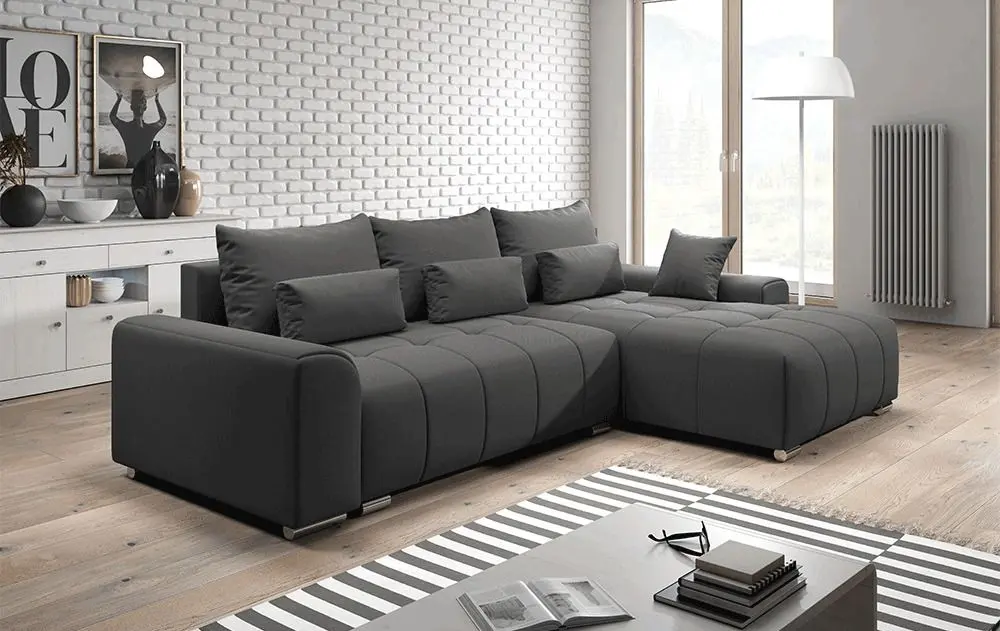 Canapea de colt extensibila Tempo Kondela Devlin (Dark Gray) - 4