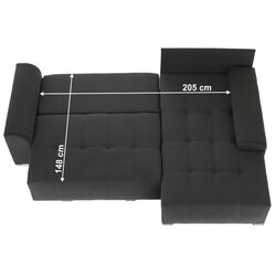 Canapea de colt extensibila Tempo Kondela Devlin (Dark Gray) Thumb