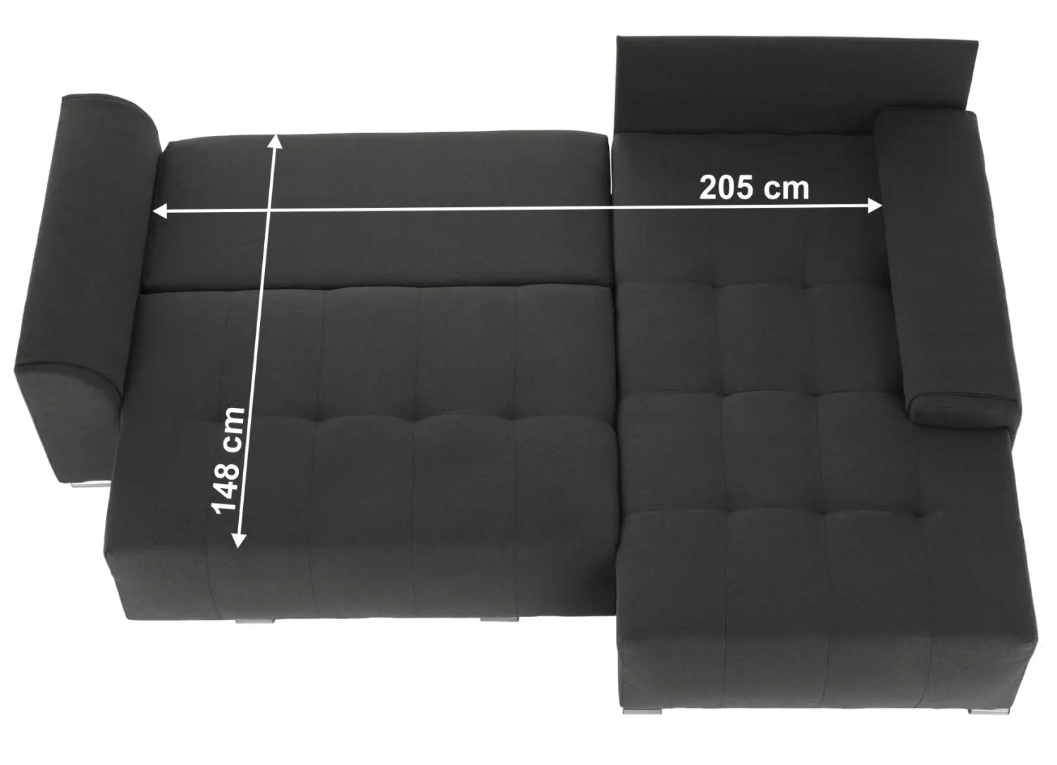 Canapea de colt extensibila Tempo Kondela Devlin (Dark Gray) - 3