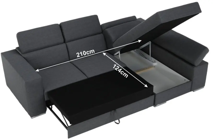 Canapea de colt extensibila Tempo Kondela Dona Right (Gray) - 4