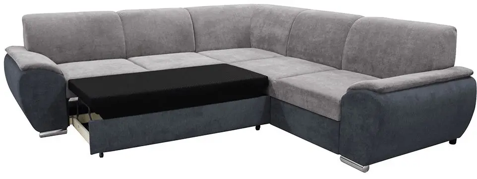 Canapea de colt extensibila Tempo Kondela Emily Right (Dark Gray/Gray)