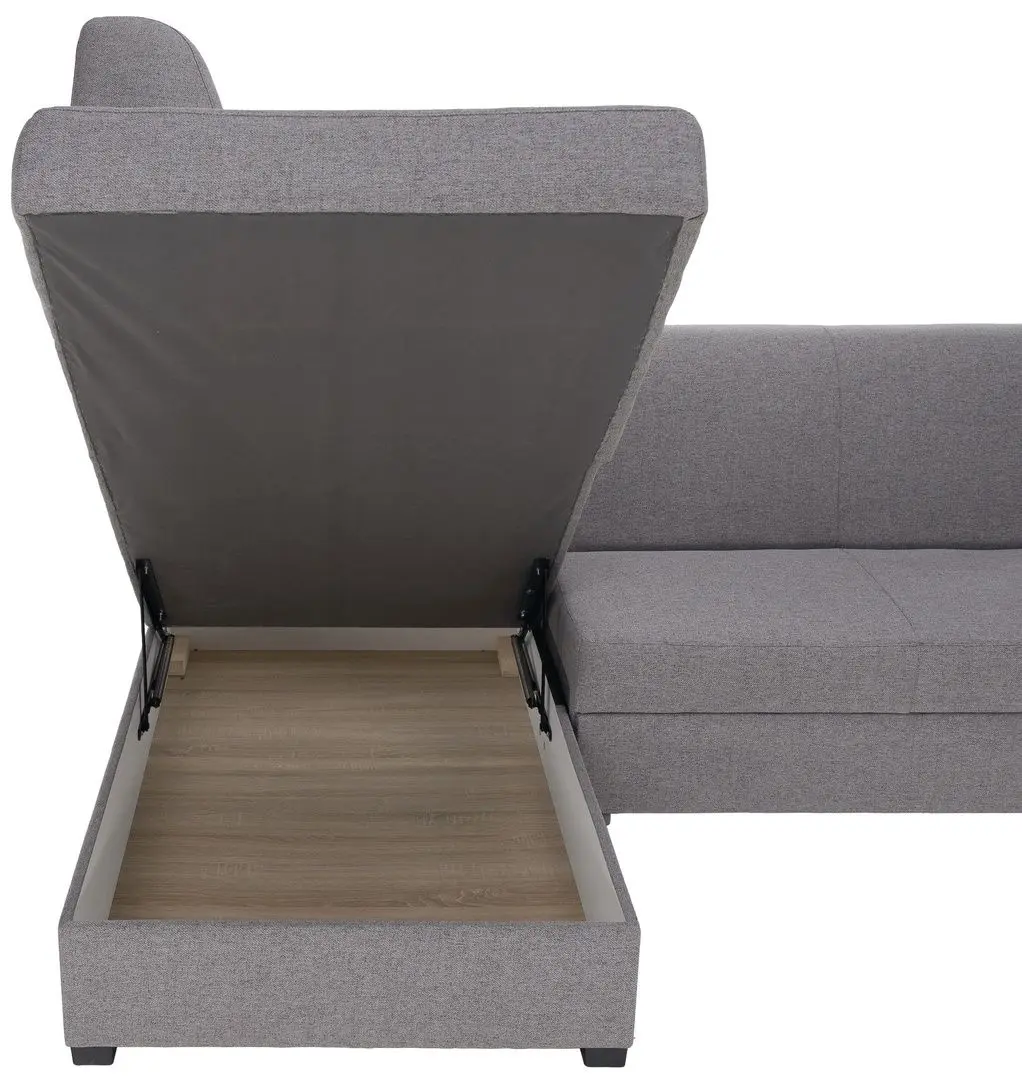 Canapea de colt extensibila Tempo Kondela Fosa Rog Left (Gray)