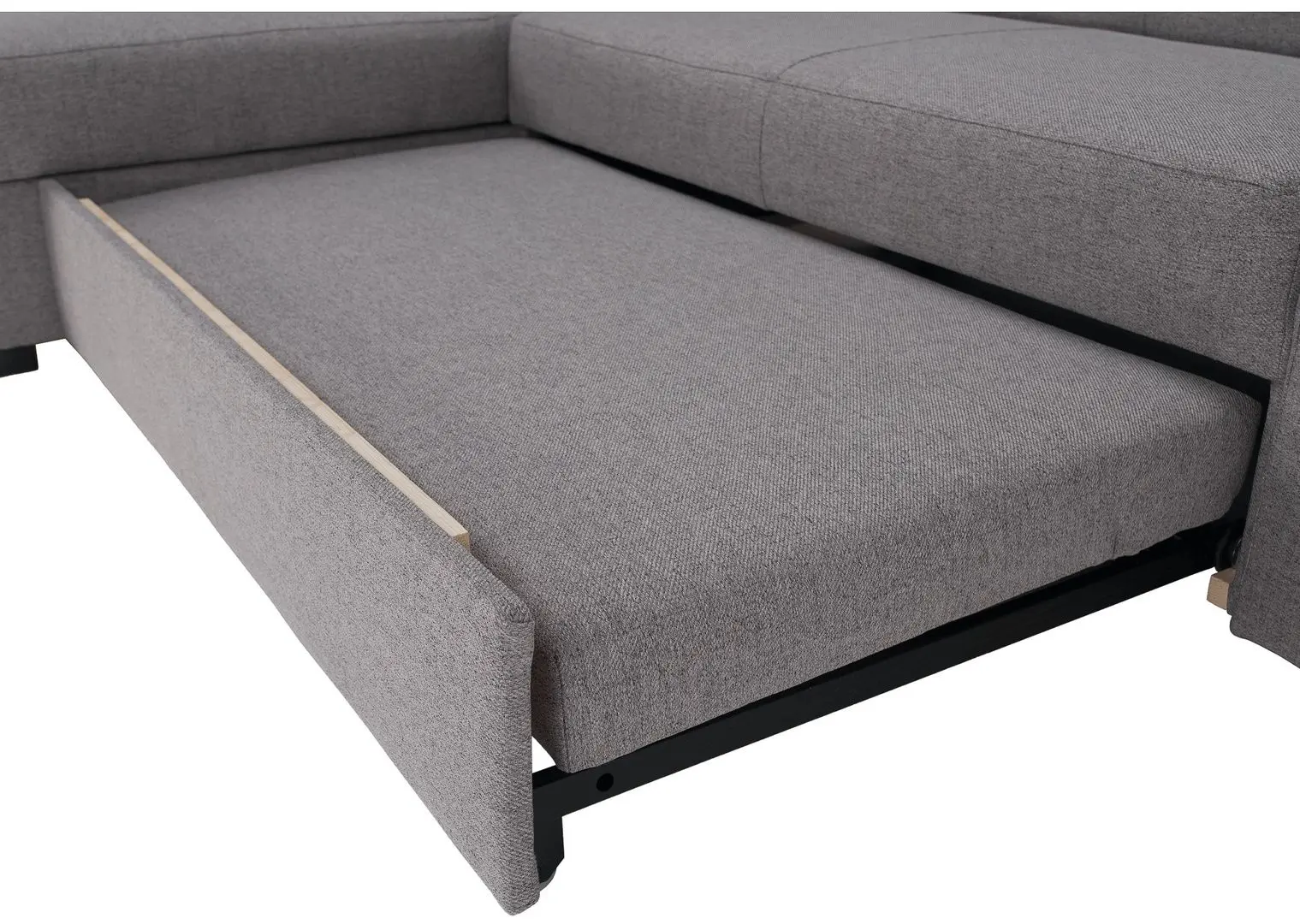 Canapea de colt extensibila Tempo Kondela Fosa Rog Left (Gray)