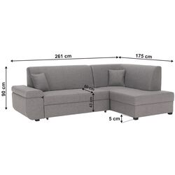 Canapea de colt extensibila Tempo Kondela Fosa Rog Right (Gray) Thumb