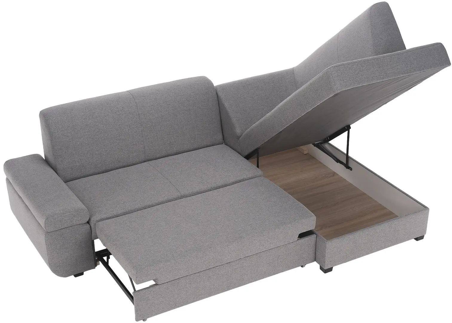 Canapea de colt extensibila Tempo Kondela Fosa Rog Right (Gray)