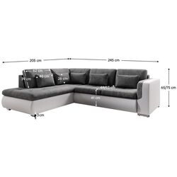 Canapea de colt extensibila Tempo Kondela Furud L Roh Left (White/Gray) Thumb