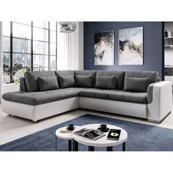 Canapea de colt extensibila Tempo Kondela Furud L Roh Left (White/Gray)