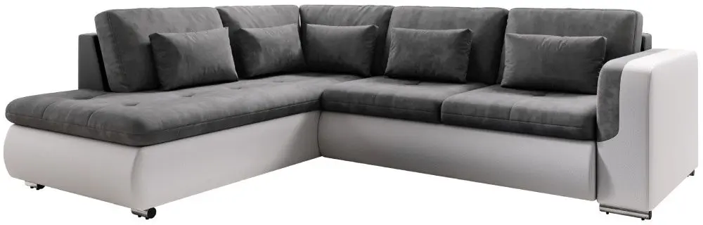 Canapea de colt extensibila Tempo Kondela Furud L Roh Left (White/Gray)