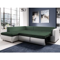 Canapea de colt extensibila Tempo Kondela Furud L Roh Left (White/Green) Thumb