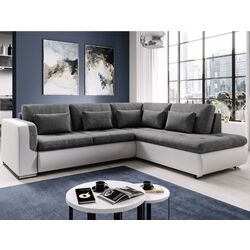 Canapea de colt extensibila Tempo Kondela Furud L Roh Right (White/Gray)