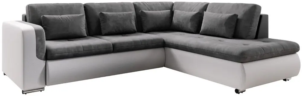Canapea de colt extensibila Tempo Kondela Furud L Roh Right (White/Gray)