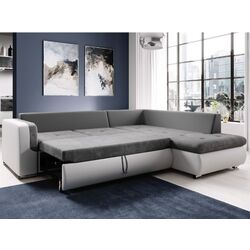 Canapea de colt extensibila Tempo Kondela Furud L Roh Right (White/Gray) Thumb