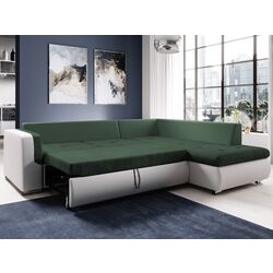 Canapea de colt extensibila Tempo Kondela Furud L Roh Right (White/Green) Thumb