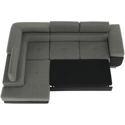 Canapea de colt extensibila Tempo Kondela Gelan Left (Black/Gray) Thumb