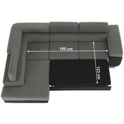 Canapea de colt extensibila Tempo Kondela Gelan Left (Black/Gray) Thumb