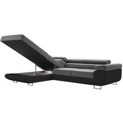 Canapea de colt extensibila Tempo Kondela Gelan Left (Black/Gray) Thumb