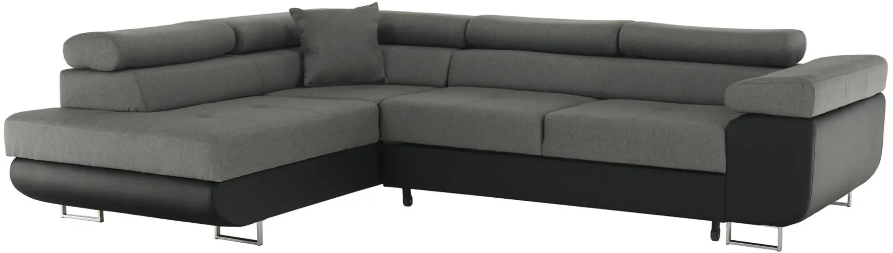 Canapea de colt extensibila Tempo Kondela Gelan Left (Black/Gray)