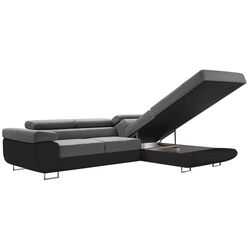 Canapea de colt extensibila Tempo Kondela Gelan Right (Black/Gray) Thumb