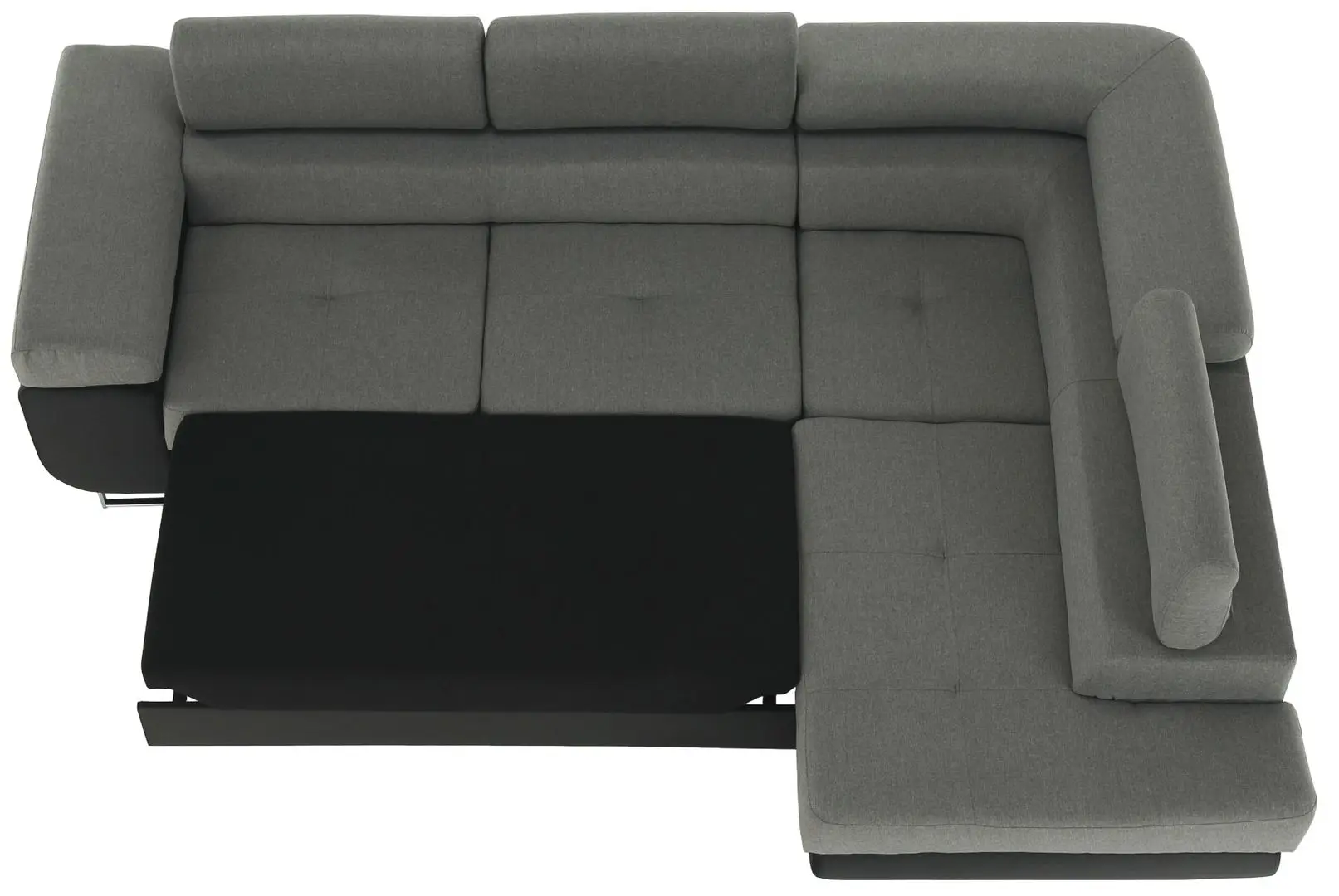 Canapea de colt extensibila Tempo Kondela Gelan Right (Black/Gray) - 3