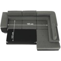 Canapea de colt extensibila Tempo Kondela Gelan Right (Black/Gray) Thumb
