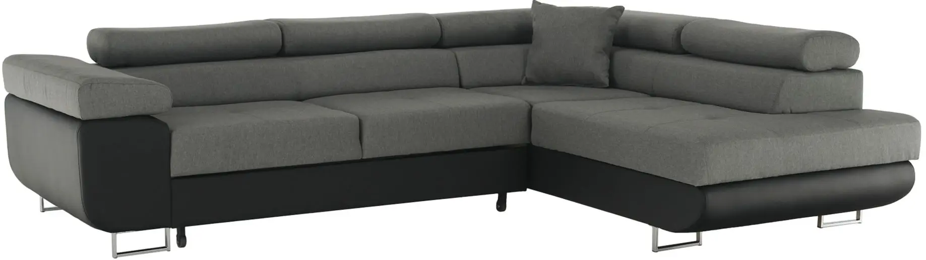 Canapea de colt extensibila Tempo Kondela Gelan Right (Black/Gray)