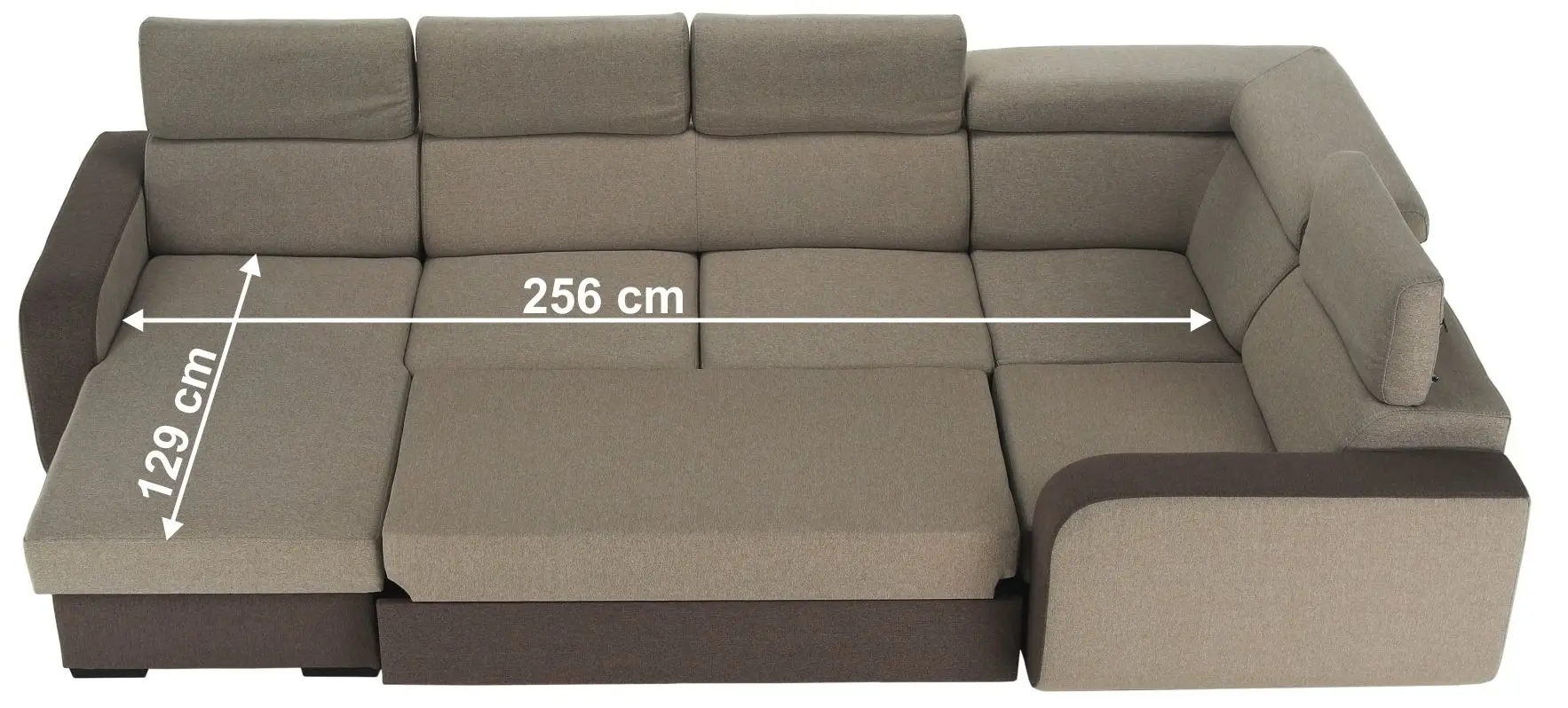 Canapea in forma de U Tempo Kondela Imperio U Left (Light Brown/Brown) - 4