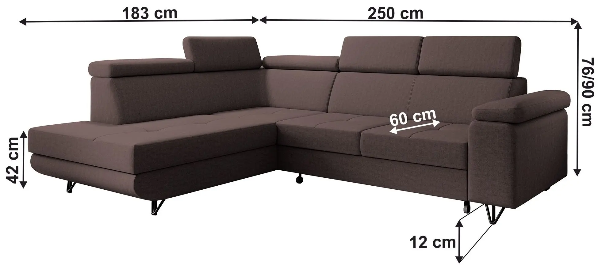 Canapea de colt extensibila Tempo Kondela Jogi Roh Left (Brown)