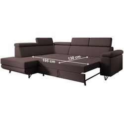 Canapea de colt extensibila Tempo Kondela Jogi Roh Left (Brown) Thumb