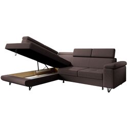 Canapea de colt extensibila Tempo Kondela Jogi Roh Left (Brown) Thumb