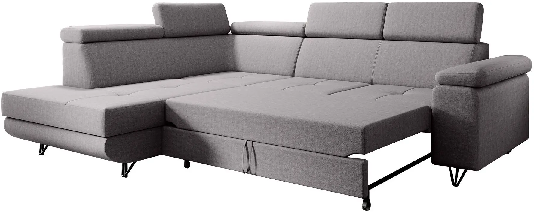 Canapea de colt extensibila Tempo Kondela Jogi Roh Left (Light Gray)