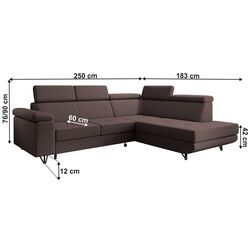 Canapea de colt extensibila Tempo Kondela Jogi Roh Right (Brown) Thumb