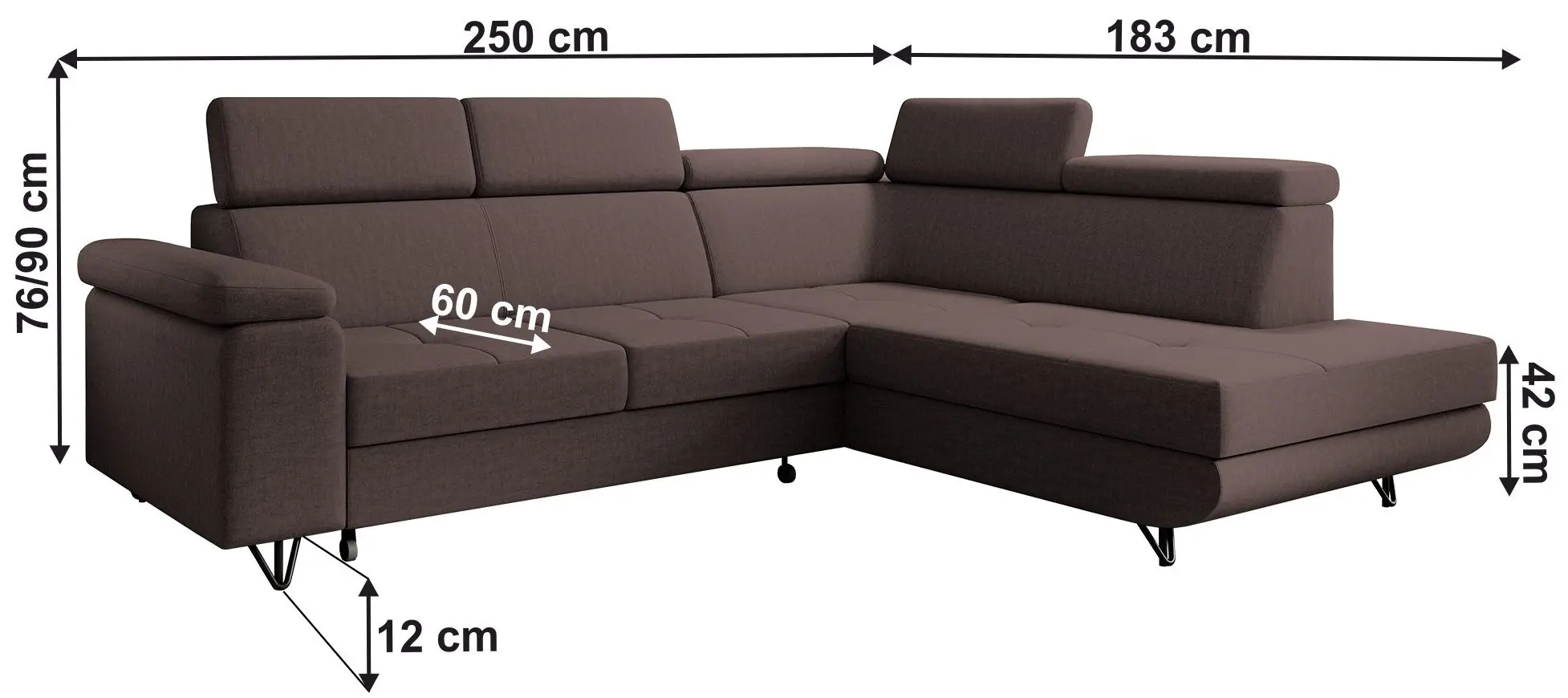 Canapea de colt extensibila Tempo Kondela Jogi Roh Right (Brown)