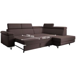 Canapea de colt extensibila Tempo Kondela Jogi Roh Right (Brown) Thumb