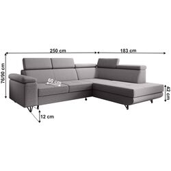 Canapea de colt extensibila Tempo Kondela Jogi Roh Right (Light Gray) Thumb