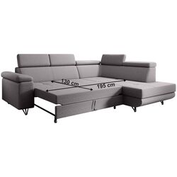 Canapea de colt extensibila Tempo Kondela Jogi Roh Right (Light Gray) Thumb