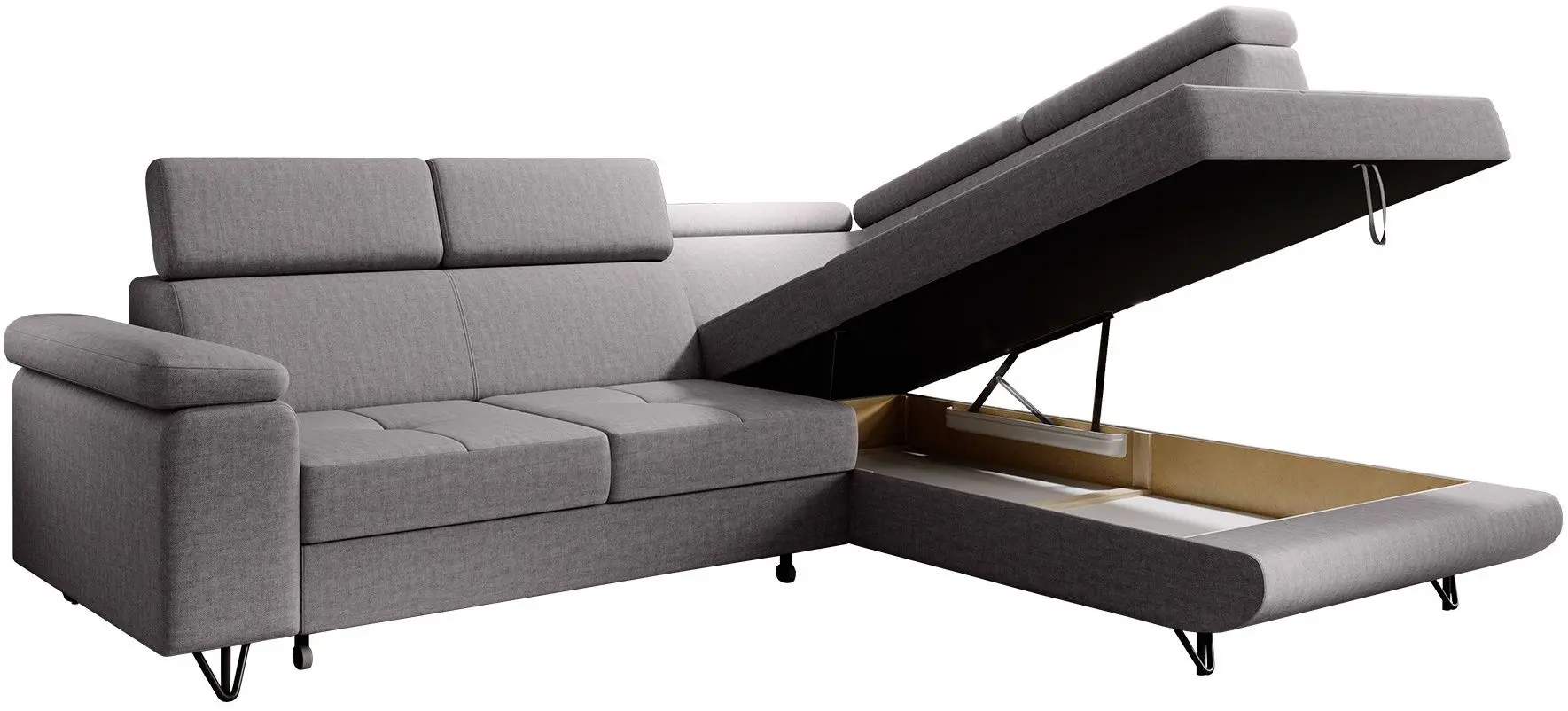 Canapea de colt extensibila Tempo Kondela Jogi Roh Right (Light Gray)