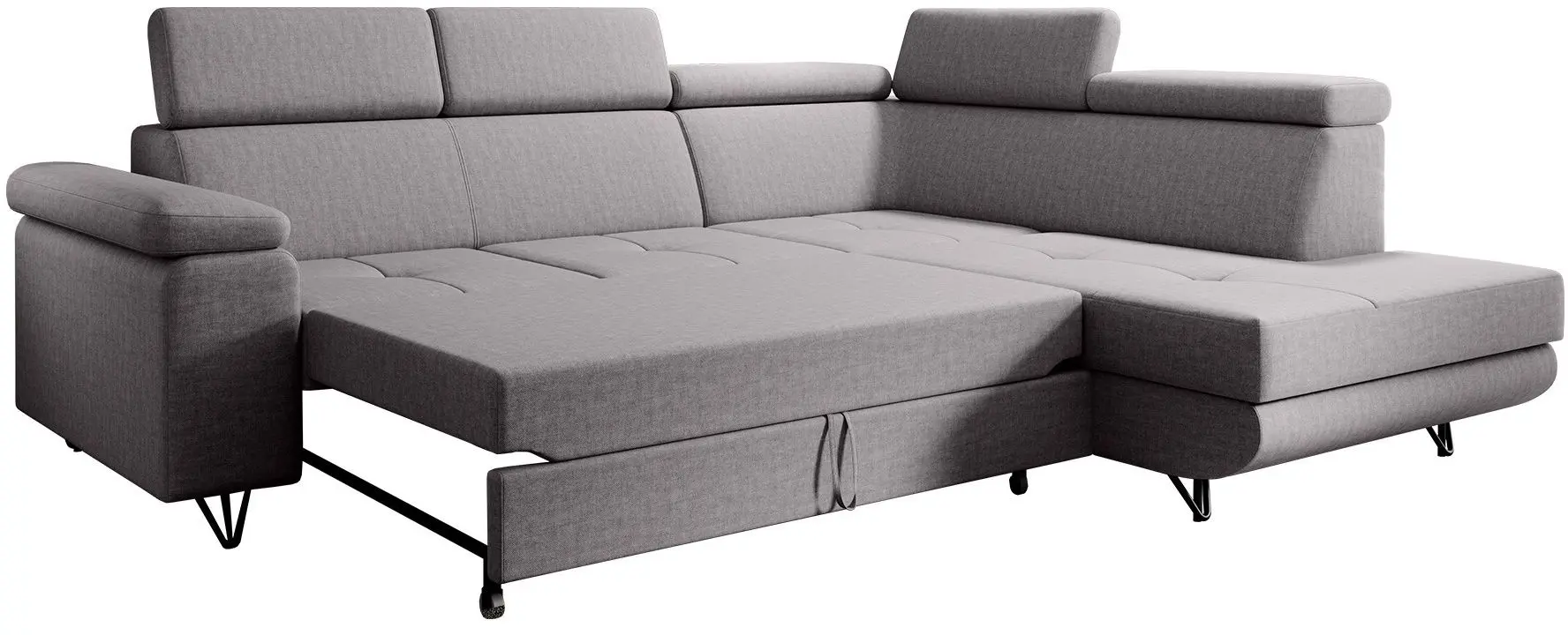 Canapea de colt extensibila Tempo Kondela Jogi Roh Right (Light Gray)