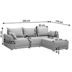 Canapea de colt extensibila Tempo Kondela Karlota (Light Gray) Thumb