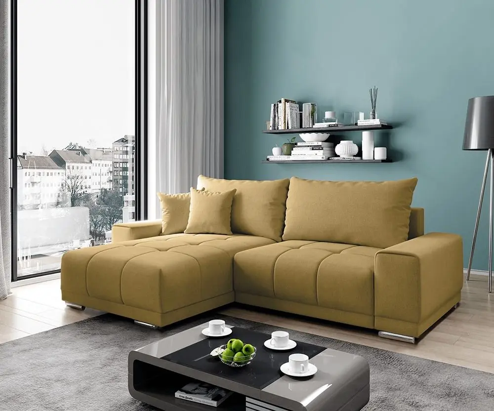 Диван угловой раскладной Tempo Kondela Kevan (Mustard)