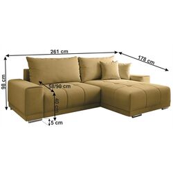 Диван угловой раскладной Tempo Kondela Kevan (Mustard) Thumb