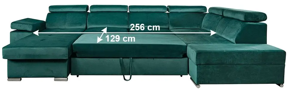 Canapea in forma de U Tempo Kondela Lamora U Left (Emerald)