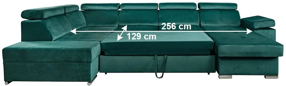 Canapea in forma de U Tempo Kondela Lamora U Right (Emerald)