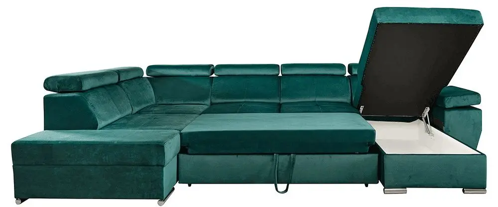 Canapea in forma de U Tempo Kondela Lamora U Right (Emerald)