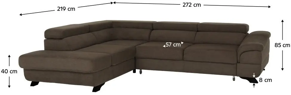 Диван угловой раскладной Tempo Kondela Legas Soro 28 Left (Brown) - 2
