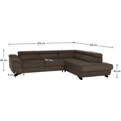 Canapea de colt extensibila Tempo Kondela Legas Soro 28 Right (Brown) Thumb