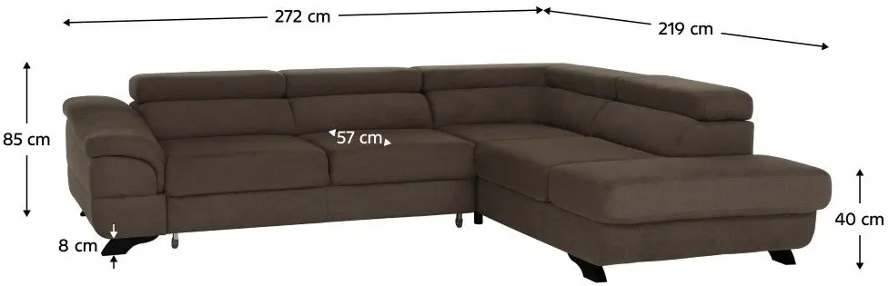 Canapea de colt extensibila Tempo Kondela Legas Soro 28 Right (Brown) - 2