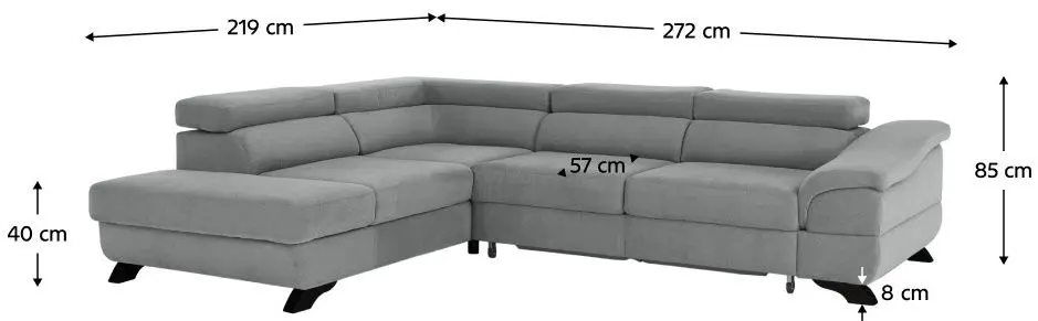 Диван угловой раскладной Tempo Kondela Legas Soro 90 Left (Gray) - 2