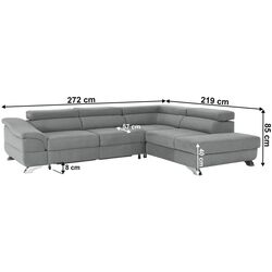 Canapea de colt extensibila Tempo Kondela Legas Soro 90 Right (Gray) Thumb