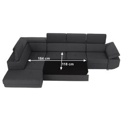 Canapea de colt extensibila Tempo Kondela Mavis Left (Dark Gray) Thumb
